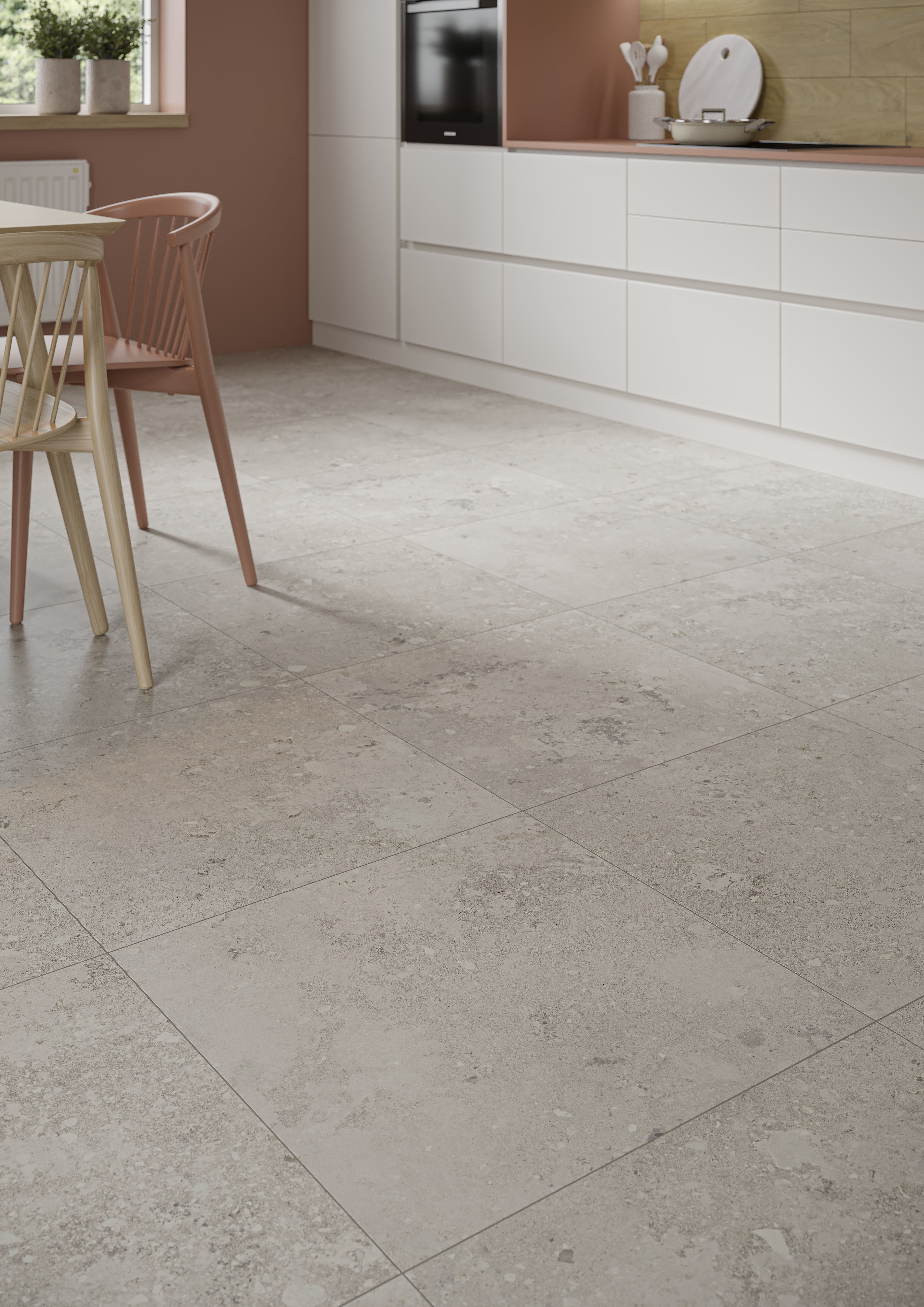 Borgholm Kalksten Taupe Matt Rect. 60x60 CM Klinker - KakelExpress