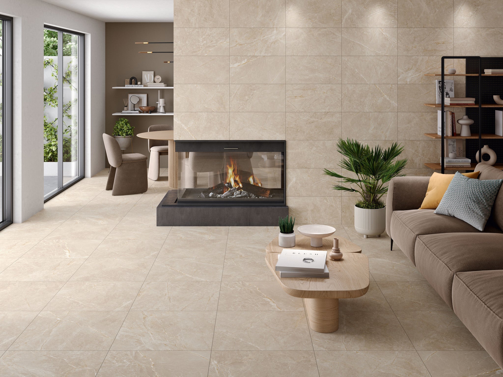 Marblestone Ivory Matt Rect. 60x60 CM Klinker - KakelExpress