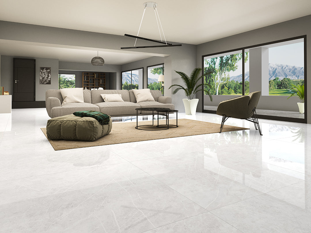 Onyx Marble White Blank Rect. 60x60 CM Klinker - KakelExpress